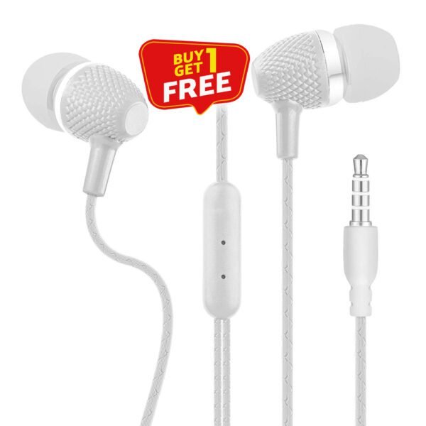 In Ear Earphone with Mic Compatible for 3.5 MM Jack Buy 1 Get 1 Free